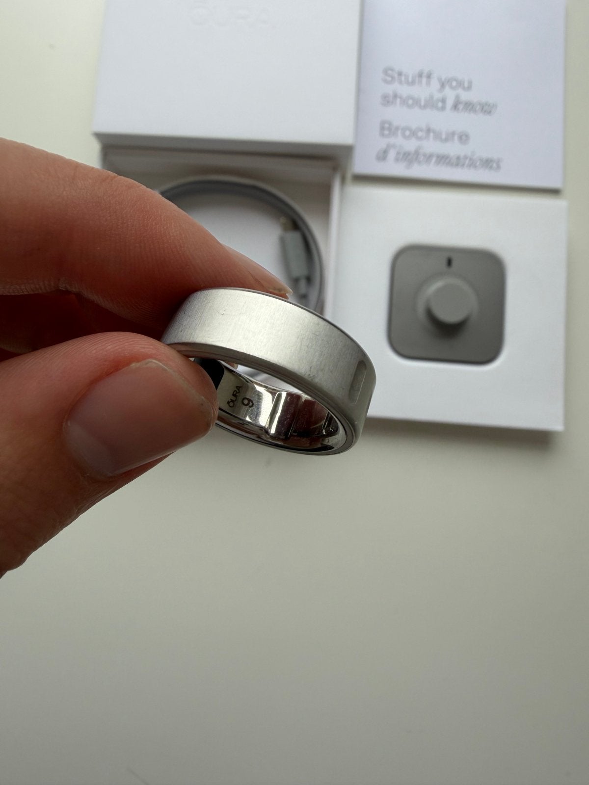 Oura Ring Gen 4 Brushed Zilver - Maat 9, Verzenden, Zo goed als nieuw, Dame of Heer, Zilver