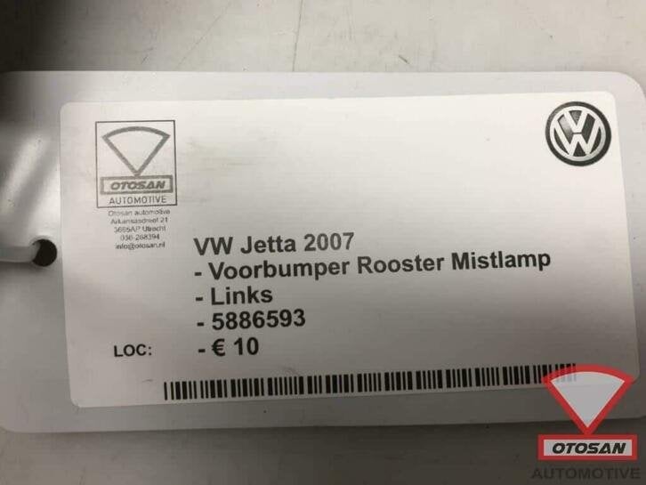 vw jetta 2007 voorbumper rooster mistlamp links nieuw! 58865, Volkswagen, Volkswagen AG, Bumper, Berliner Ring 2
38440  Wolfsburg, DE