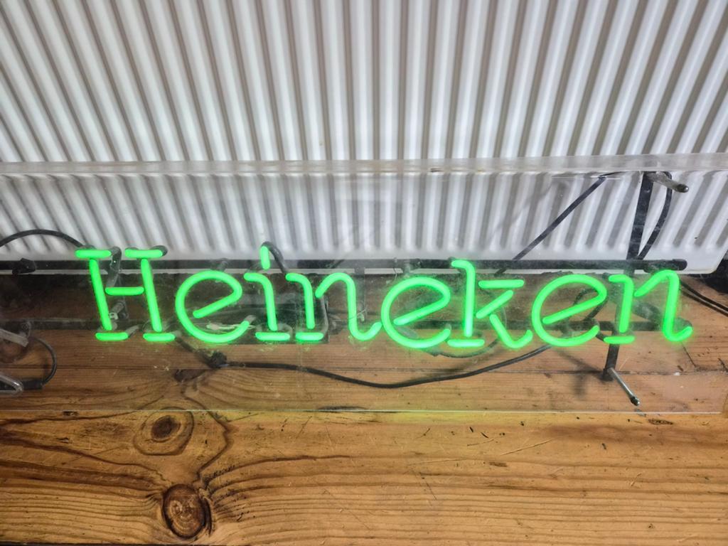 Vintage Heineken Neon Verlichting - Groen, Ophalen of Verzenden