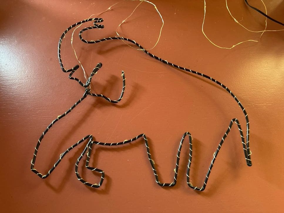 Olifant nachtlampje kinderkamer LED decoratie handgemaakt, Ophalen of Verzenden, Gebruikt, Lamp