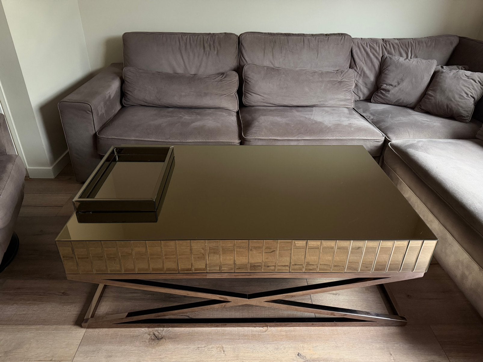 Spiegel meubelset - Eettafel, salontafel, tv-meubel, Ophalen, Gebruikt