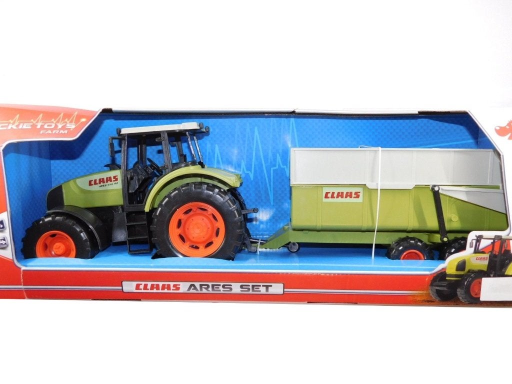 Dickie Toys Claas Ares Tractor Met Aanhanger 57cm, Dickie Spielzeug GmbH &Co., Nieuw, Ophalen of Verzenden, Service@simba-dickie.com