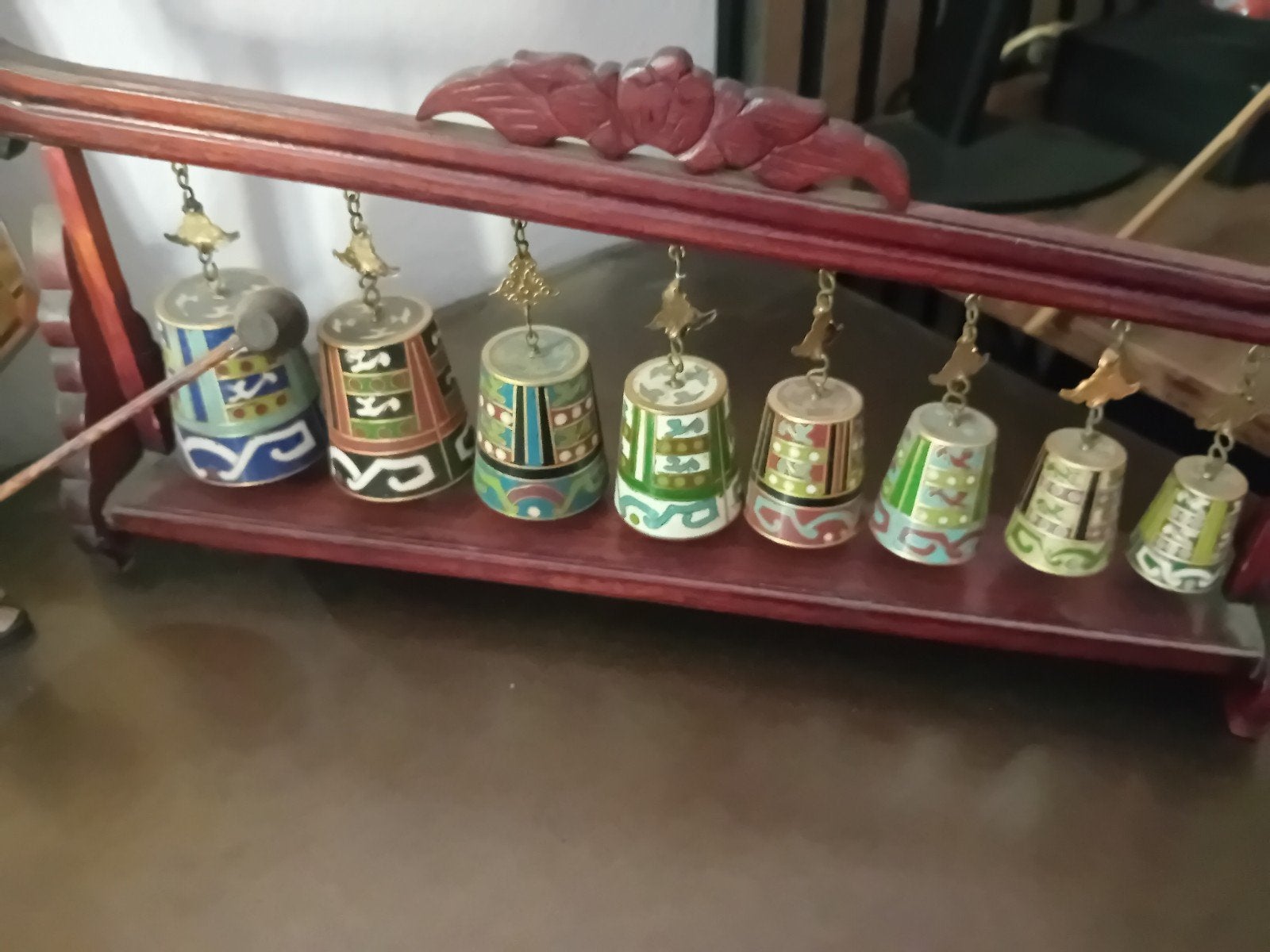 Chinese kunst klokkenspel met mannetje, Ophalen of Verzenden