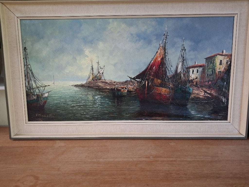 Schilderij 1m x 0,50 m gesigneerd A.Paraselli, Ophalen