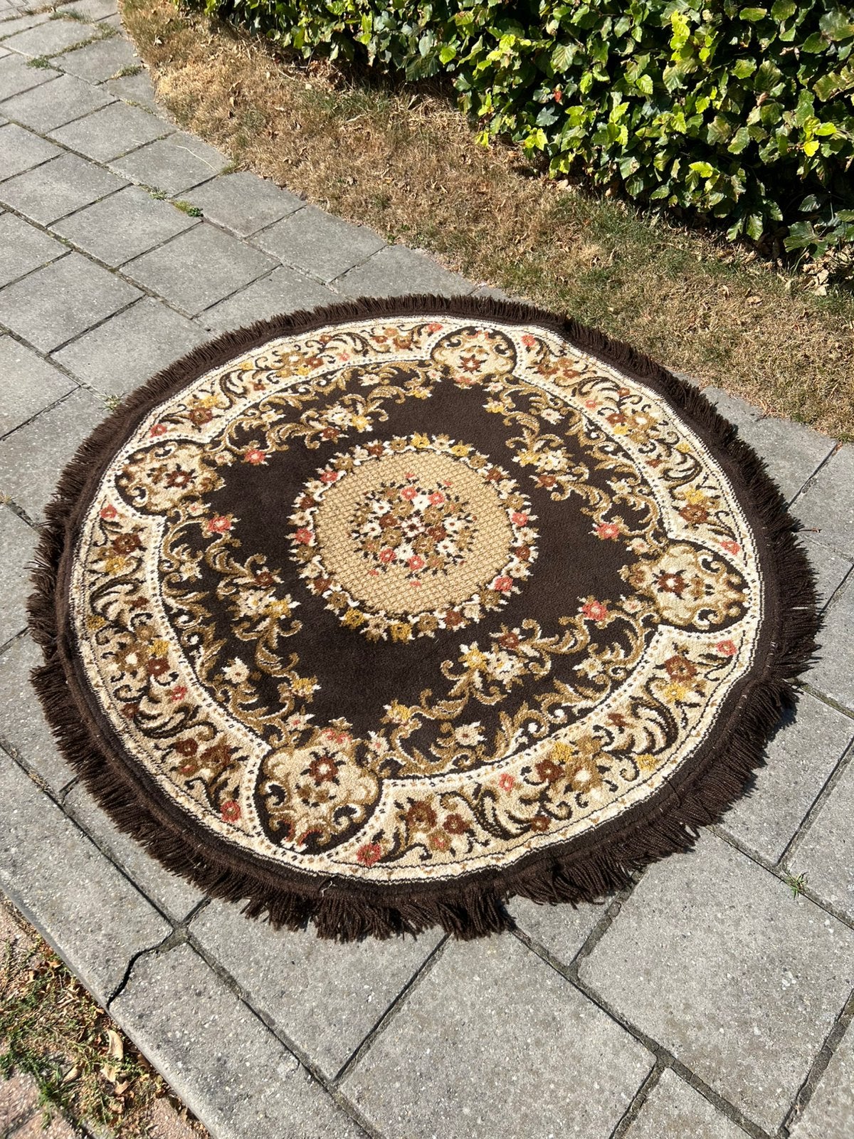 Te Koop : Vintage Oma’s Tafelkleed Cafe Kleed Bruin, Ophalen of Verzenden