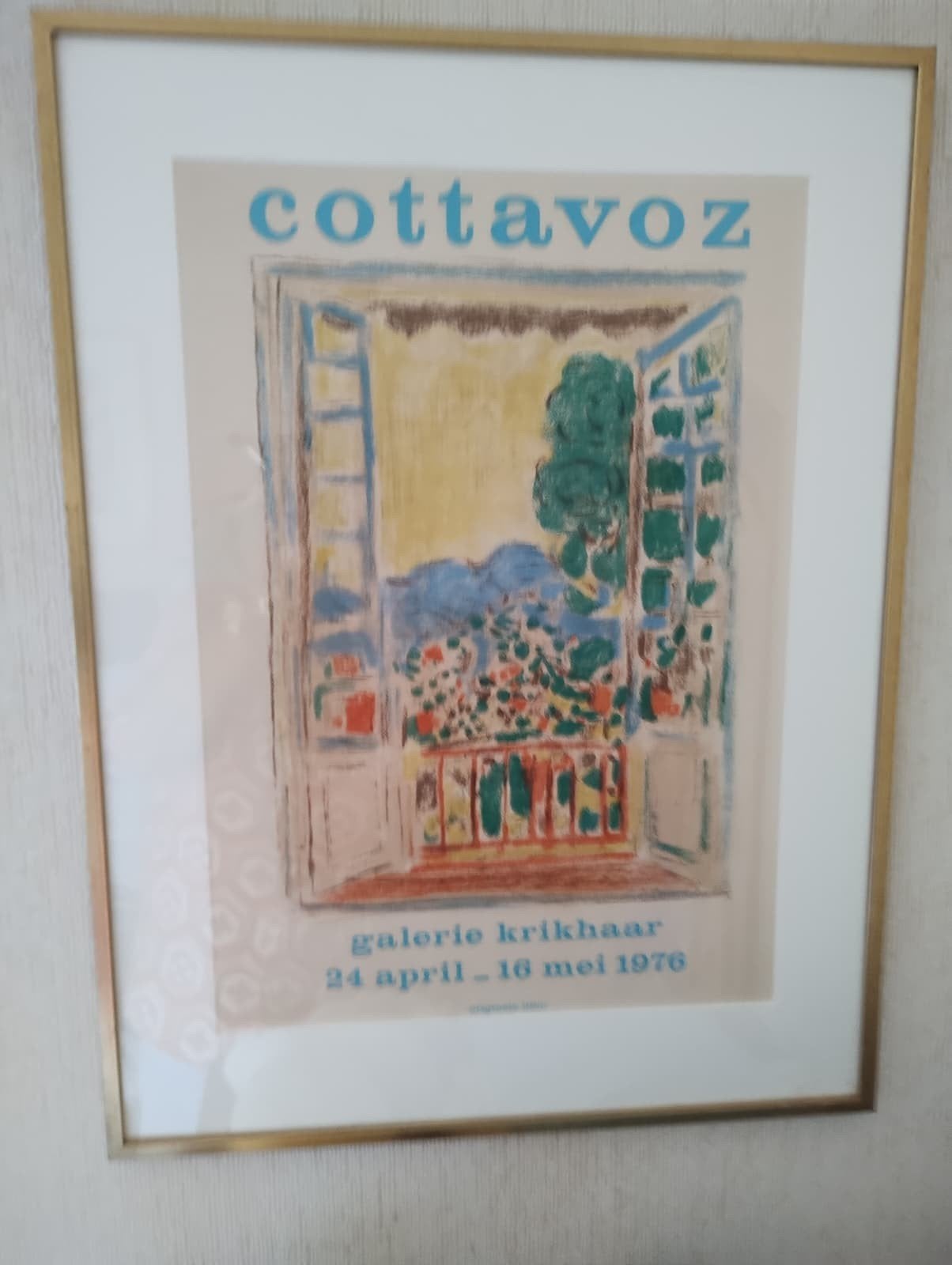 Cottavoz Lithografie - Galerie Krikhaar 1976, Ingelijst, Ophalen, Landschappen, Lithografie
