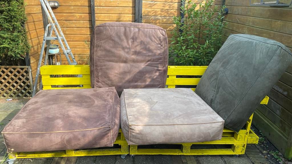 Set Grote dikke leer kussen 90x90, Ophalen, Zo goed als nieuw