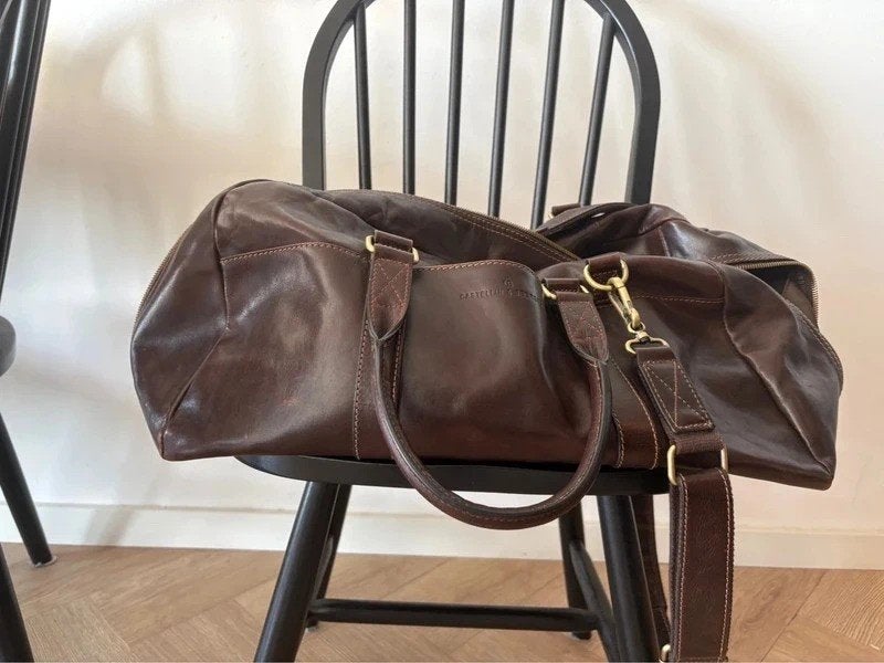 55 x 27x26 Castelijn & Beerens Verona Weekender – Dark Brown, 40 tot 60 cm, 20 tot 30 cm, Bruin, Minder dan 35 cm