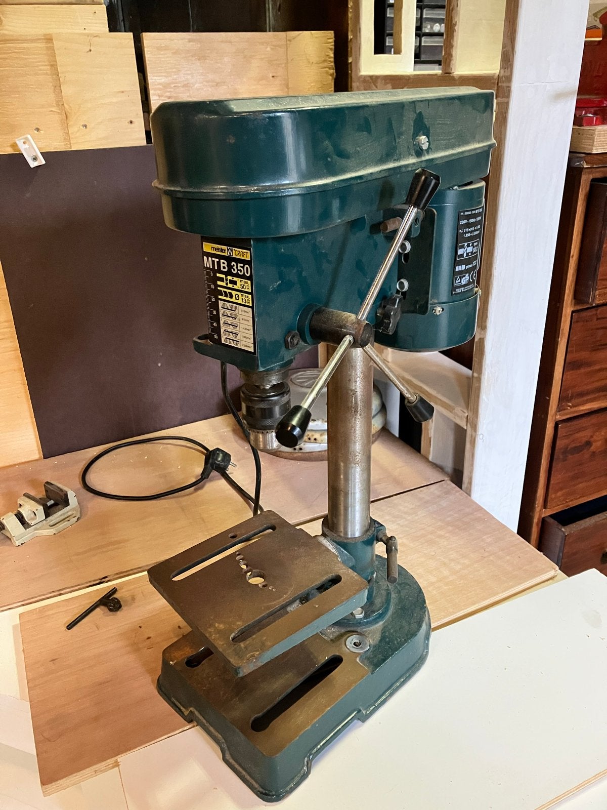 Opruiming,schuurvondst MeisterCraft Kolomboormachine MTB350, Ophalen, Gebruikt, Minder dan 400 watt, Kolomboormachine