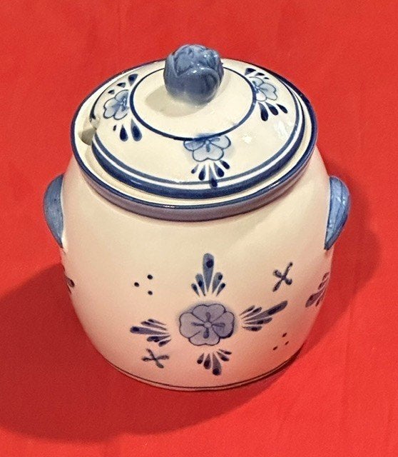 jampot Delfts blauw / Delft blue handpainted Holland, Ophalen, Overige typen, Zo goed als nieuw, Overige stijlen