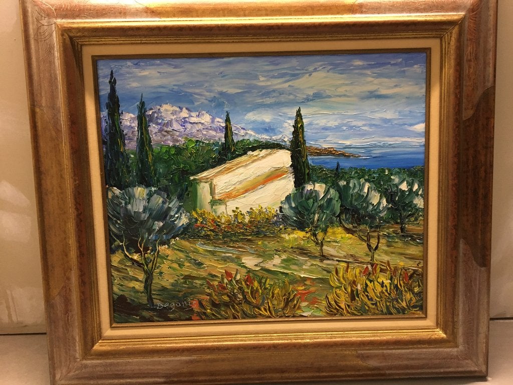 Schilderij - Gezicht op de Cote d'Azur, Antiek en Kunst, Kunst | Schilderijen | Klassiek, Ophalen