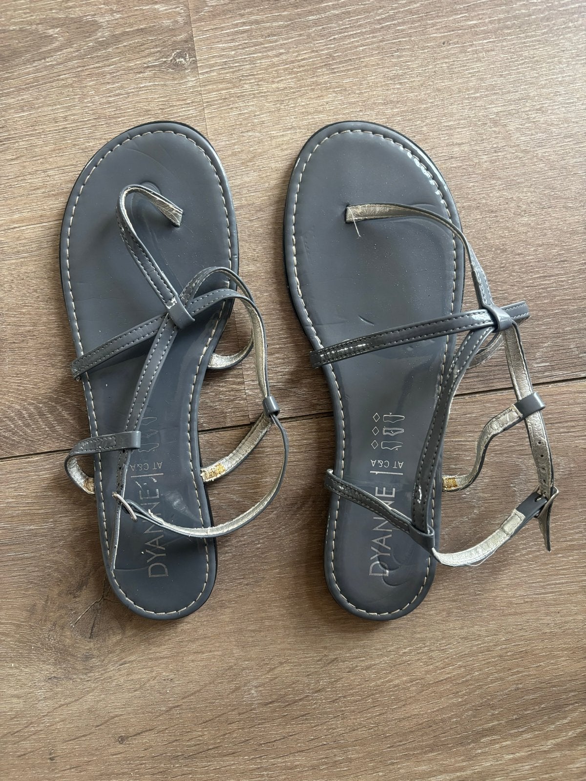 Dyanne Beekman sandalen maat 38, Verzenden, Gedragen, Grijs, Sandalen of Muiltjes