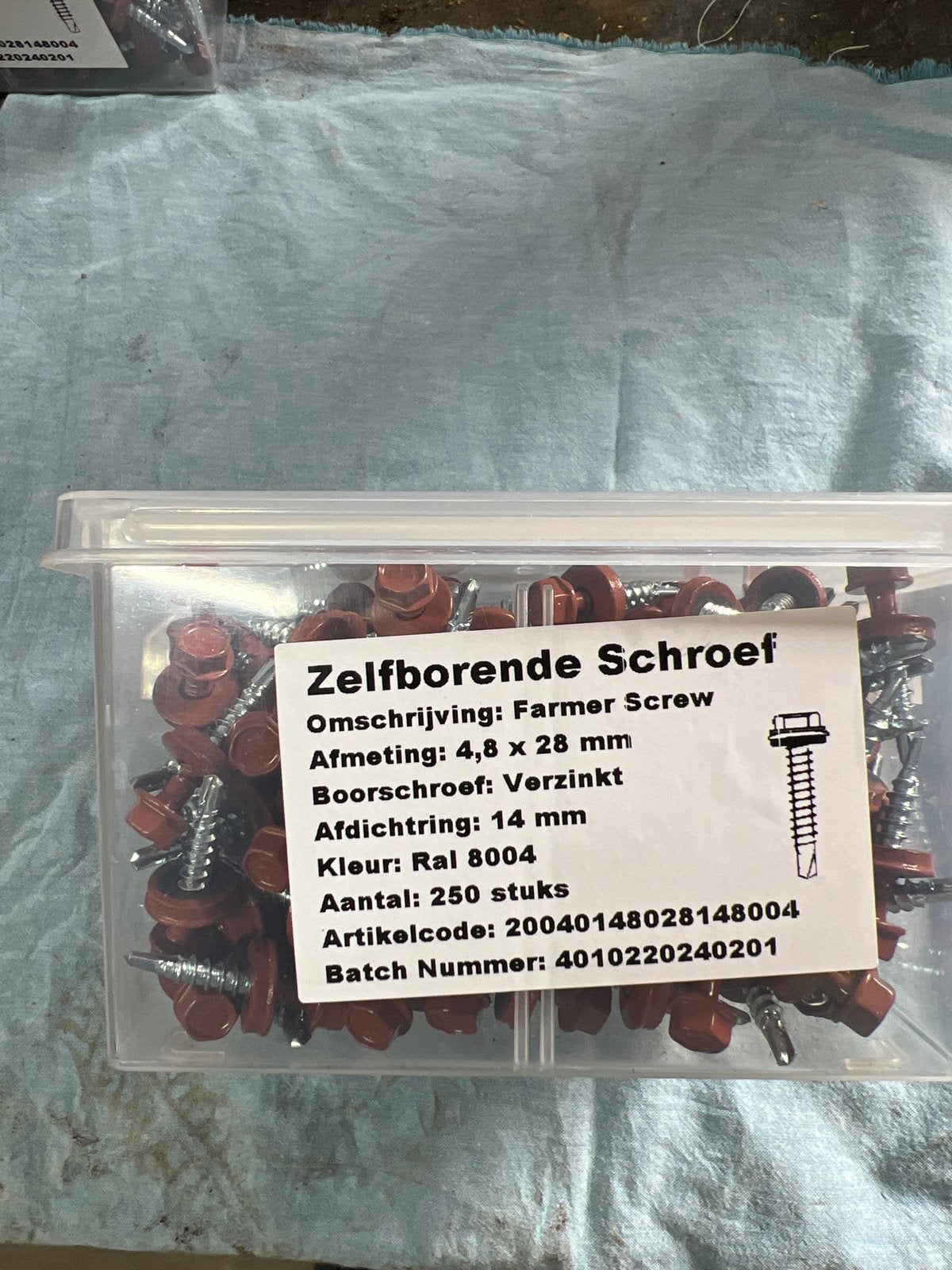 Zelfborende Schroeven Farmer Screw 4.8x28mm RAL 8004, Ophalen of Verzenden, Nieuw, Minder dan 50 mm, Schroeven