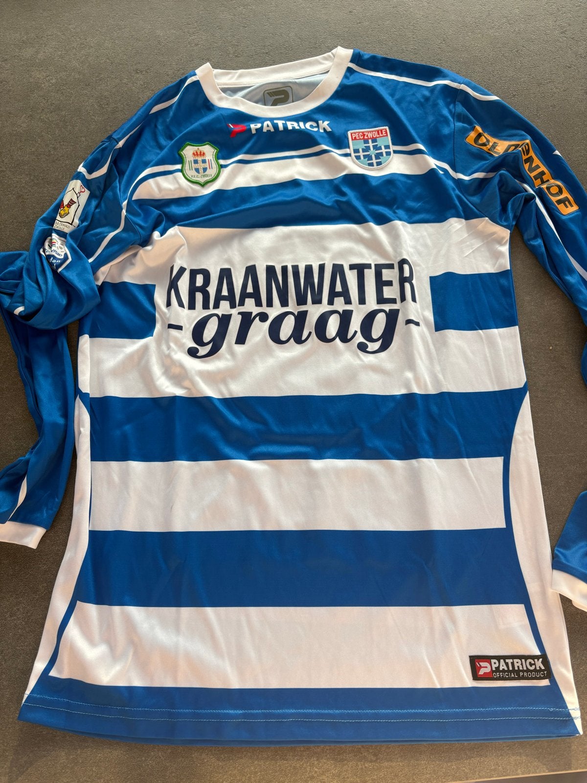 Matchworn Bart van Hintum shirt PEC Zwolle, Maat 52/54 (L), Blauw, Ophalen of Verzenden, Voetbal