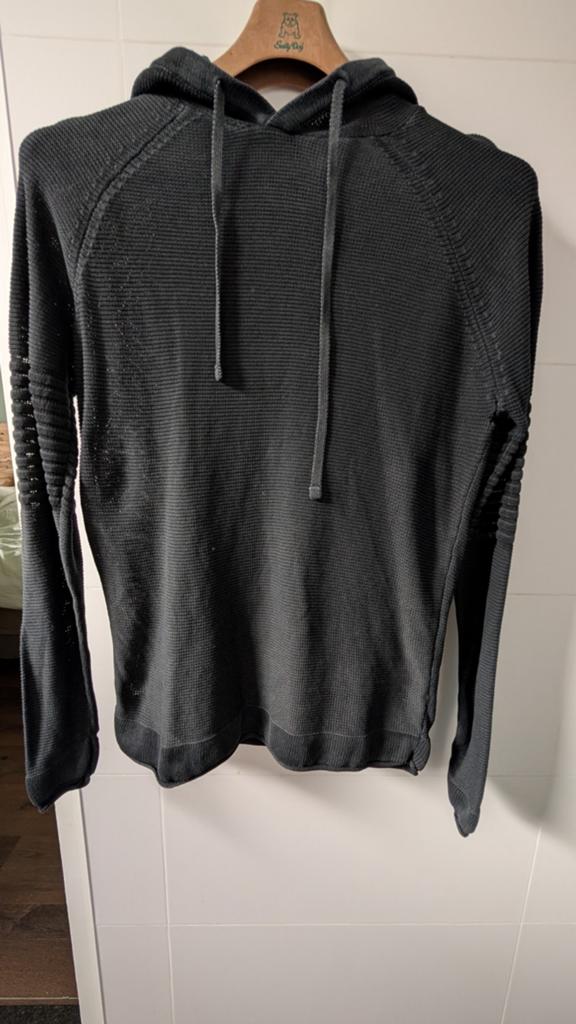 Vaak zwart gebreide hoodie M zgan, Maat 48/50 (M), Zwart, Ophalen of Verzenden, Zo goed als nieuw