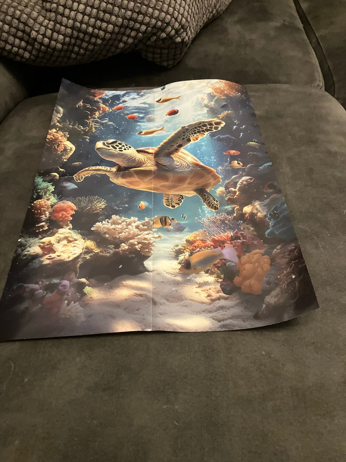Puzzel 1000 stukjes - Onderwaterwereld met schildpad, Ophalen, Meer dan 50 stukjes, Gebruikt, 6 jaar of ouder