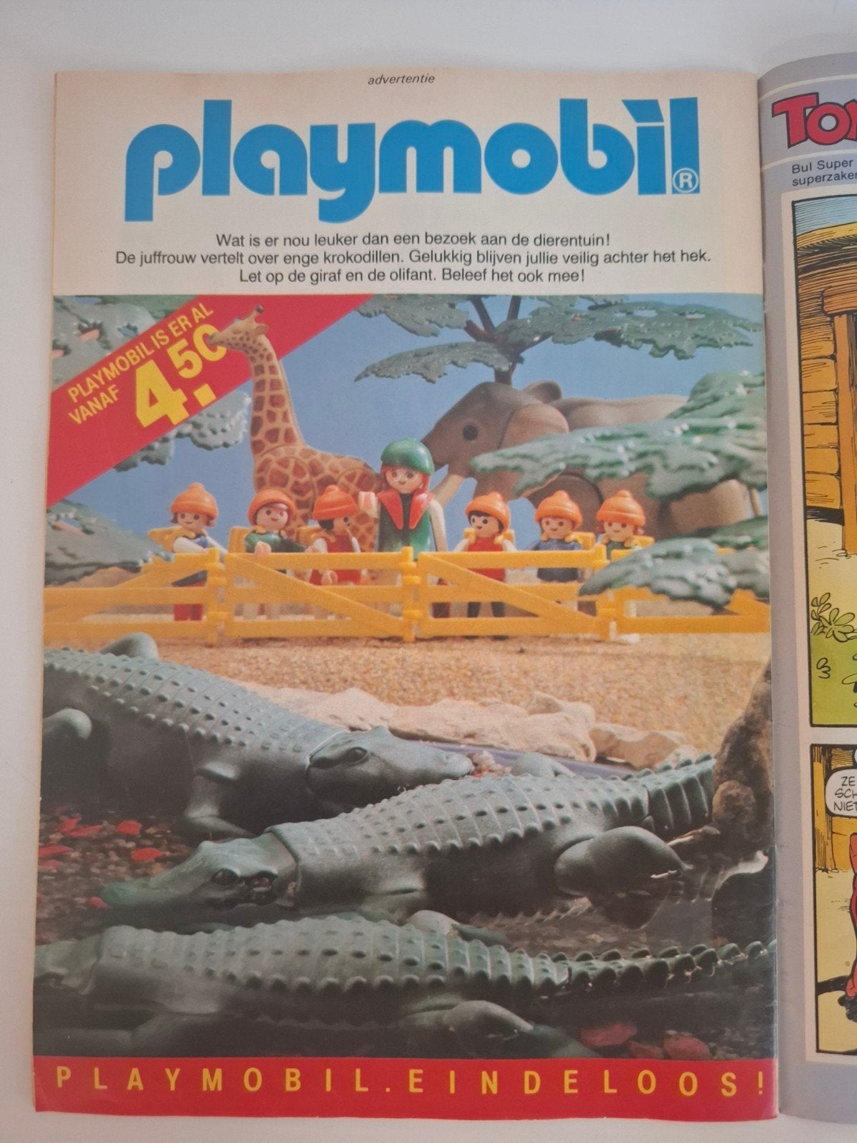 Vintage Playmobil dierentuin zoo reclame advertentie, Ophalen, Gebruikt, Complete set, Overige typen