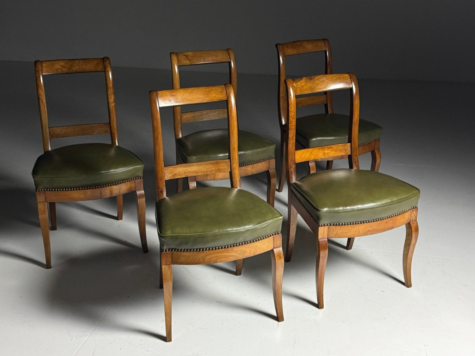 Set van 5 eetkamerstoelen leder, Antiek en Kunst, Ophalen of Verzenden