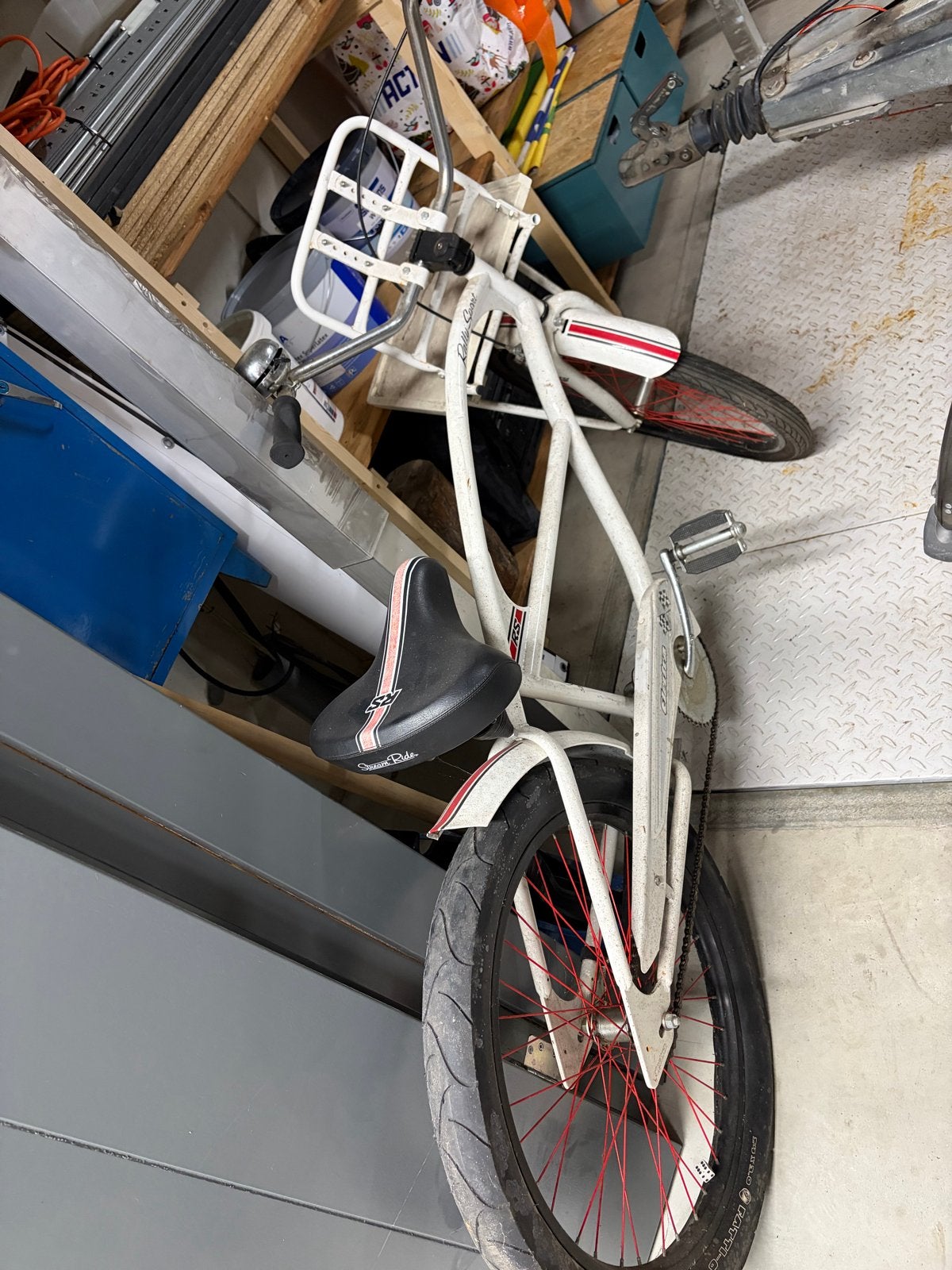 Rally Sport kinderfiets - Wit met rode accenten, Terugtraprem, Gebruikt, Minder dan 49 cm, Ophalen