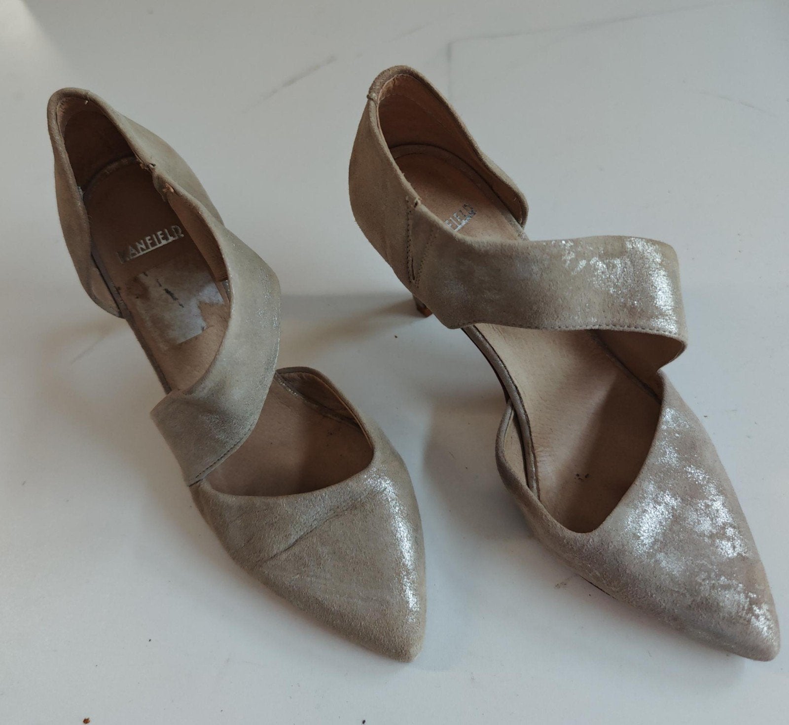 Manfield pumps maat 37, beige/goudkleurig, Pumps, Beige, Ophalen of Verzenden, Manfield