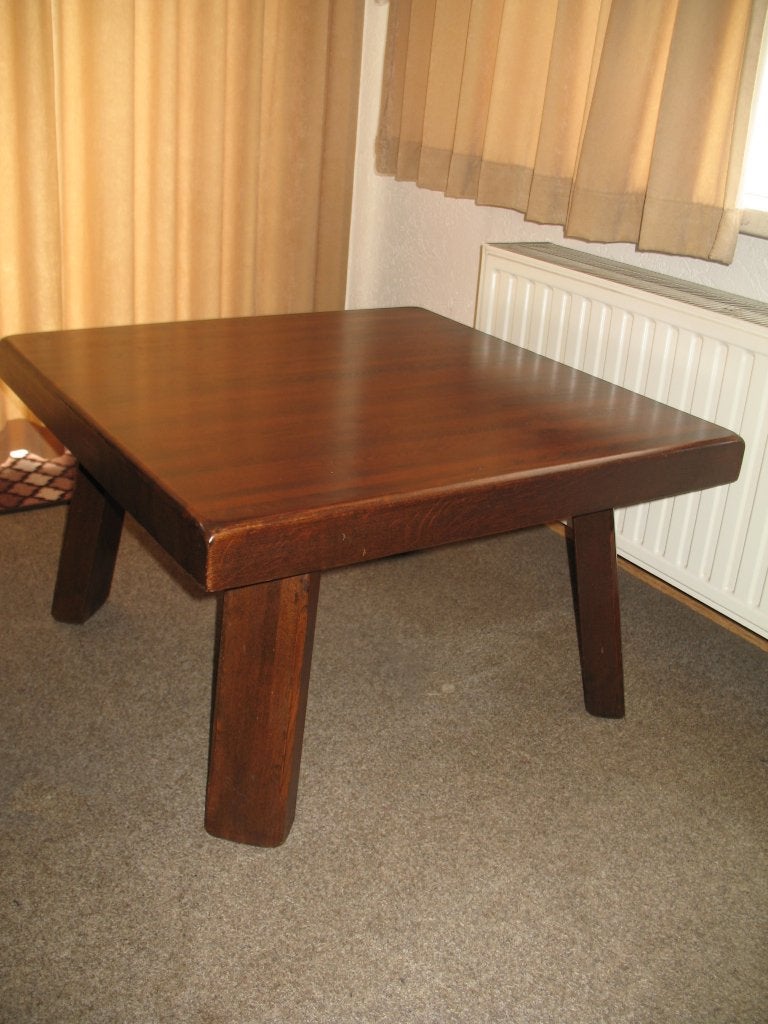 Massief Zware Houten Salon Tafel Industrieel  Brutalisme, Huis en Inrichting, Ophalen, 50 tot 100 cm, Industrieel Brutalisme, 50 tot 100 cm