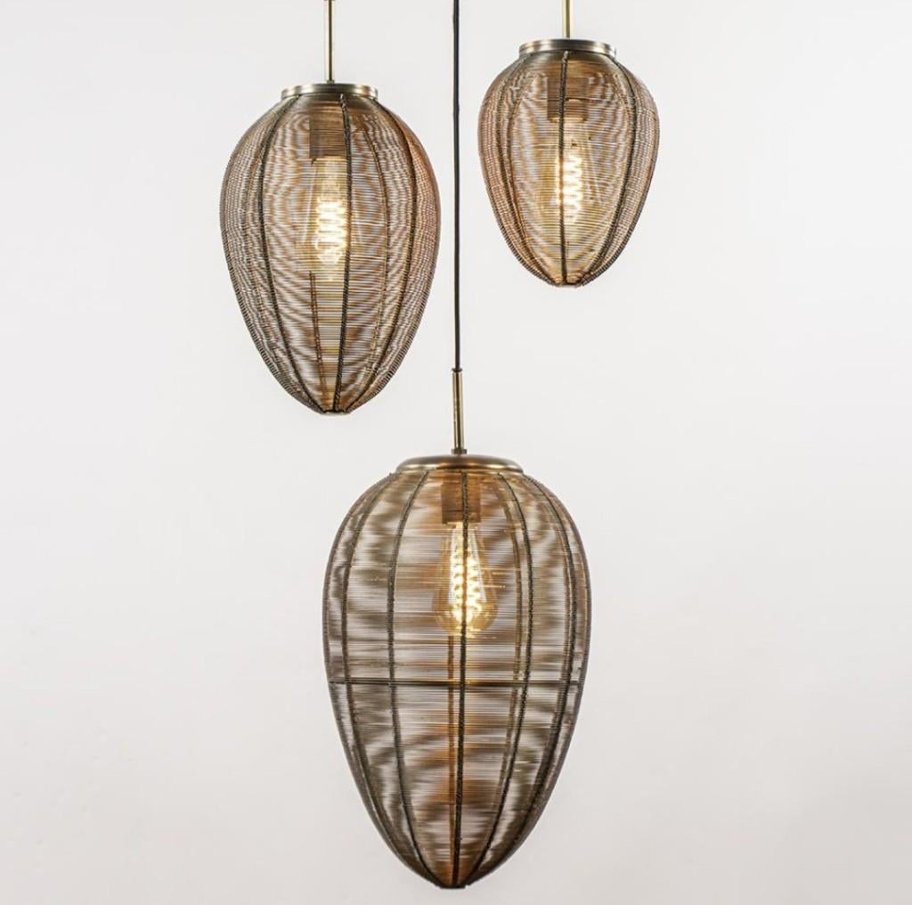 Leuke 3 lichts hanglamp Yaelle Light & Living antiek brons, Ophalen of Verzenden, Zo goed als nieuw, Metaal, Minder dan 50 cm