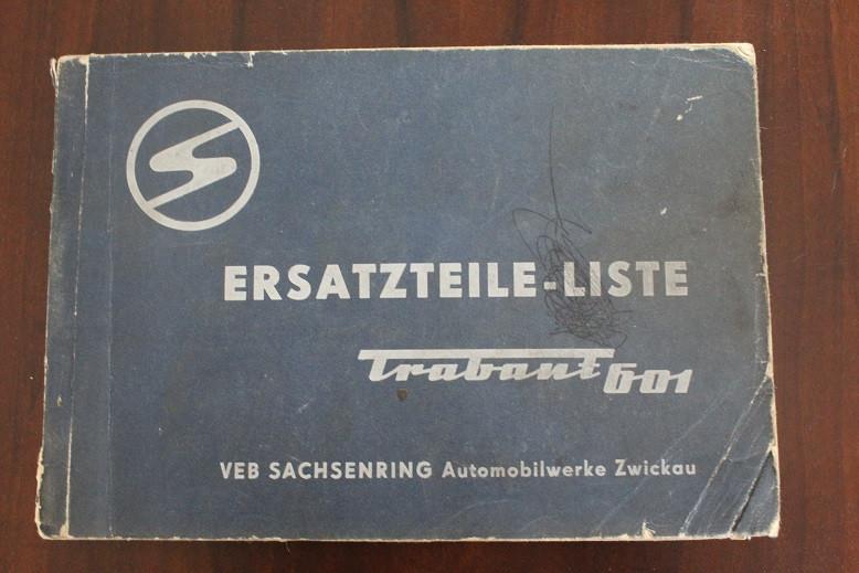 TRABANT 601 1964 ersatzteile liste parts list, Ophalen of Verzenden