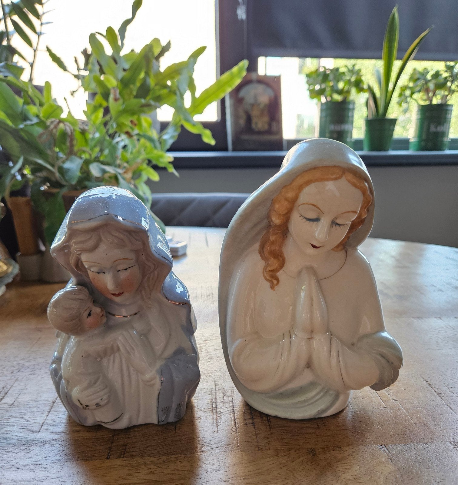 2 prachtig gave antieke Mariabeeldjes, Ophalen of Verzenden