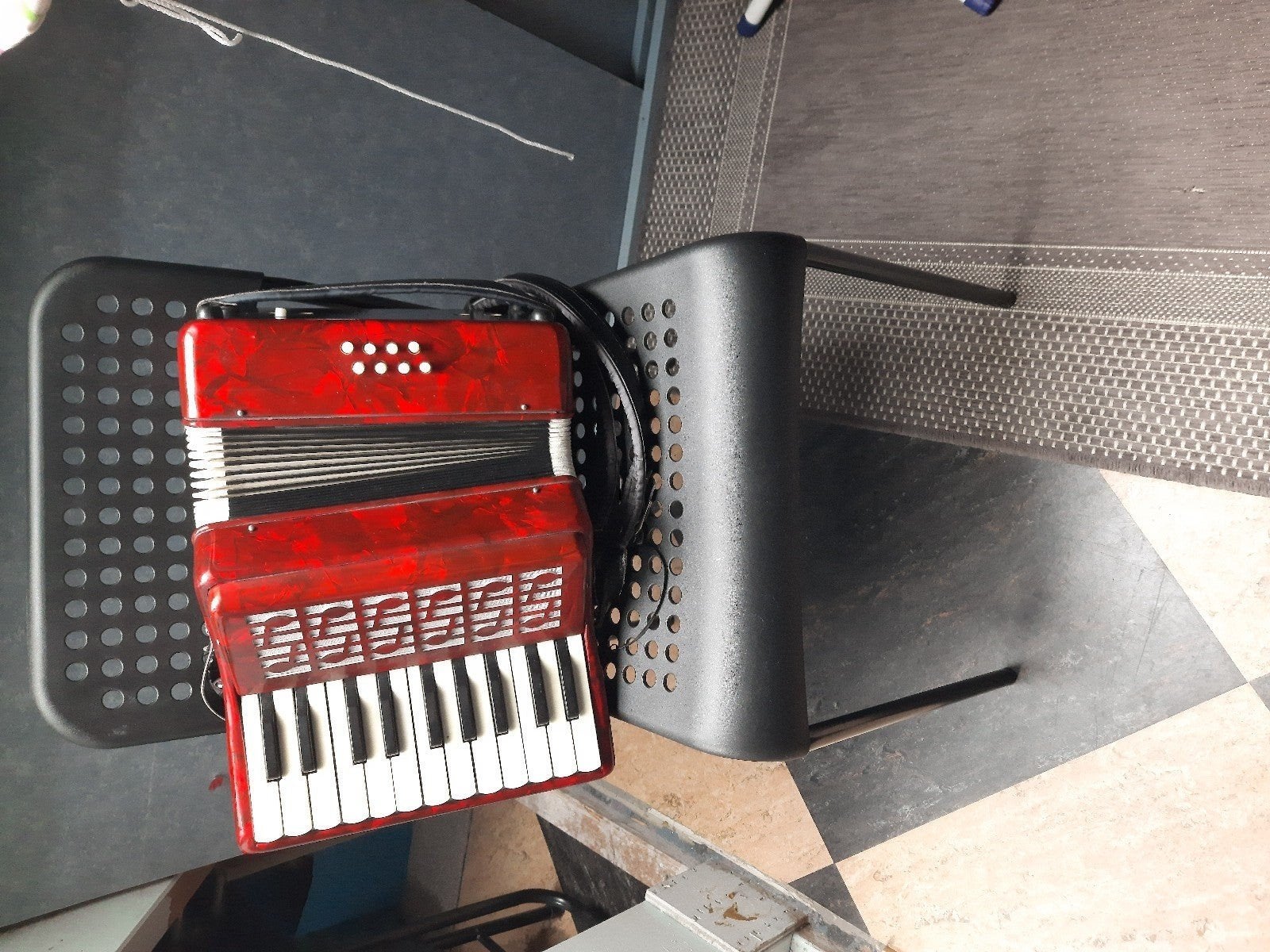 accordeon, Ophalen, Gebruikt, Met riemen, Scandalli