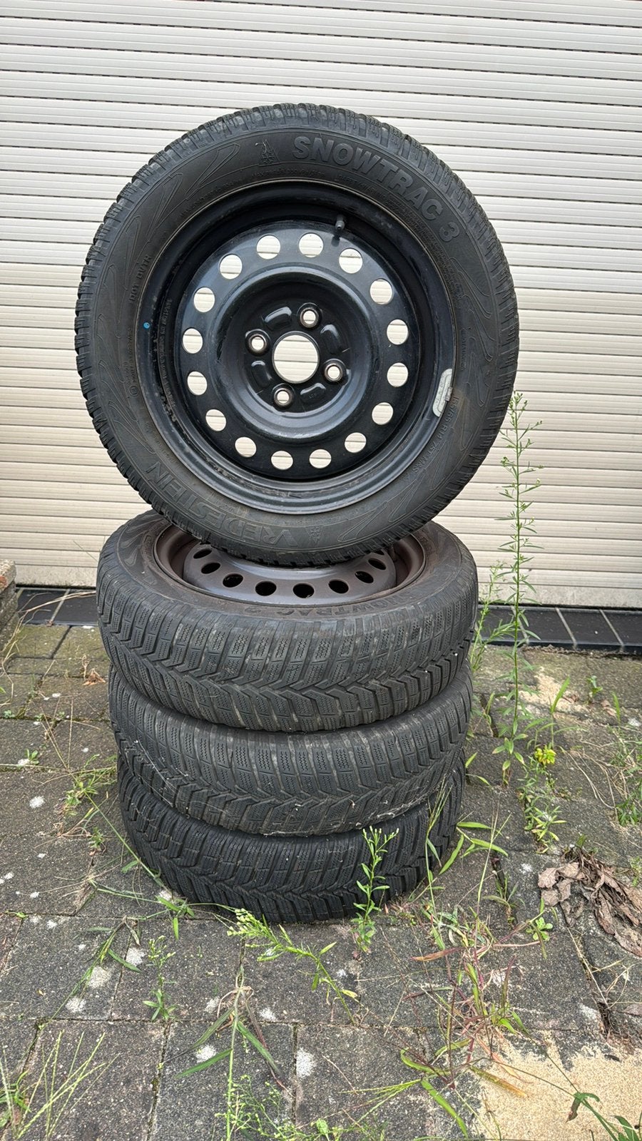 Winterbanden op velg R14 155/65 4x100, Auto-onderdelen, Banden en Velgen, Ophalen, 14 inch, Gebruikt, 155 mm