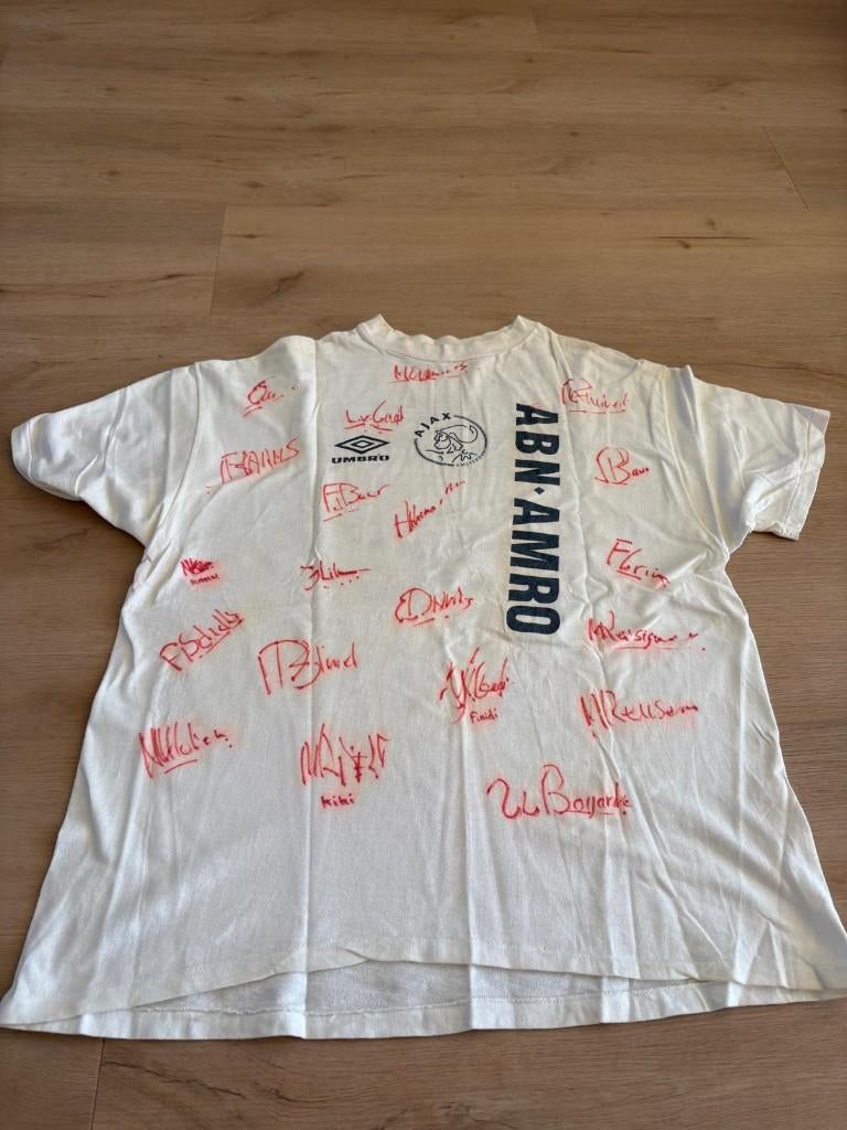 Gesigneerd Ajax shirt CL-generatie 1995/1996, Maat XL, Ophalen of Verzenden, Gebruikt, Shirt