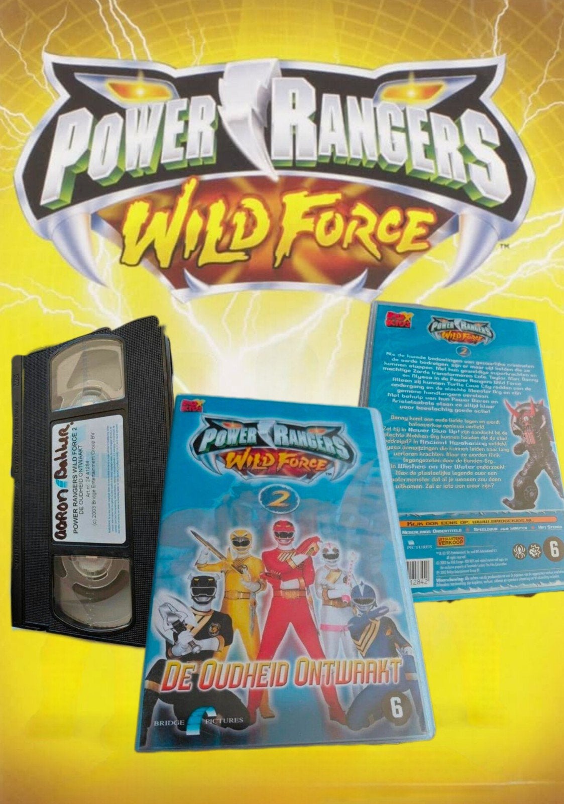Power Rangers Wild Force 2 videoband Oudheid ontwaakt., Gebruikt, Alle leeftijden, Ophalen of Verzenden, Kinderprogramma of -film