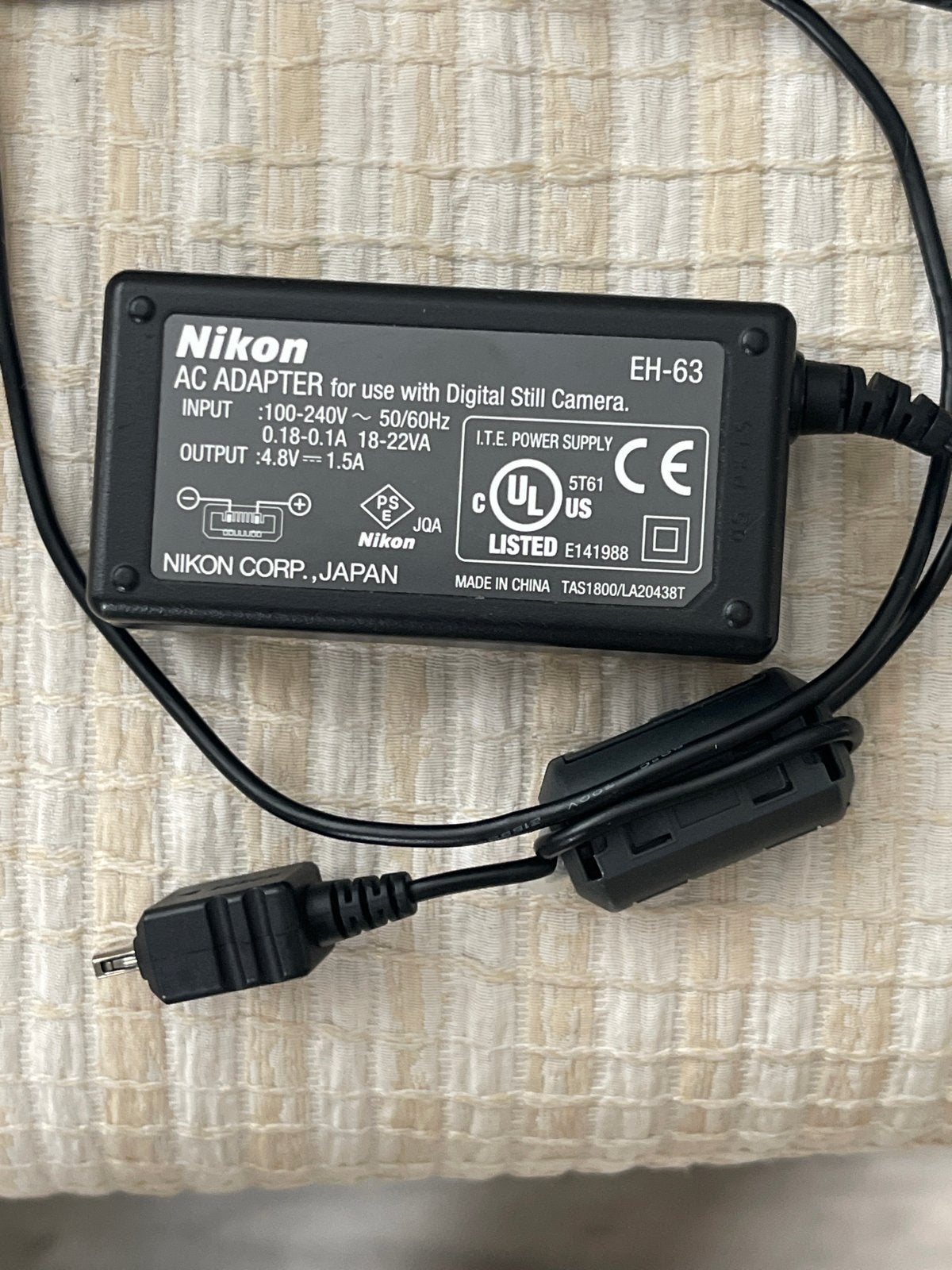 Nikon EH-63 AC Adapter voor Digitale Camera, Ophalen of Verzenden, Gebruikt