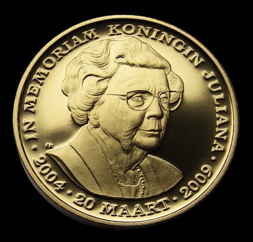 **Zeer Mooie Penning  Koningin Juliana - Gold Plated  **, Verzenden, Goud, Nederland