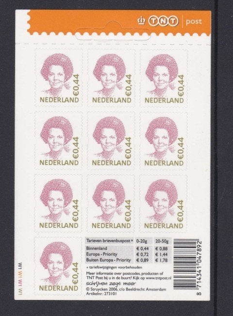 Hangkaartje Vb2467B 10 x 0,44 Logo TNT Dicht hangoog, Ophalen of Verzenden, Postfris