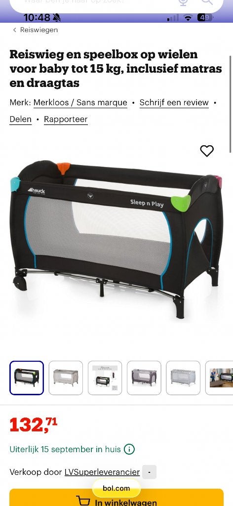 Reiswieg en speelbox op Wielen baby, Ophalen, Zo goed als nieuw, Reisbedje