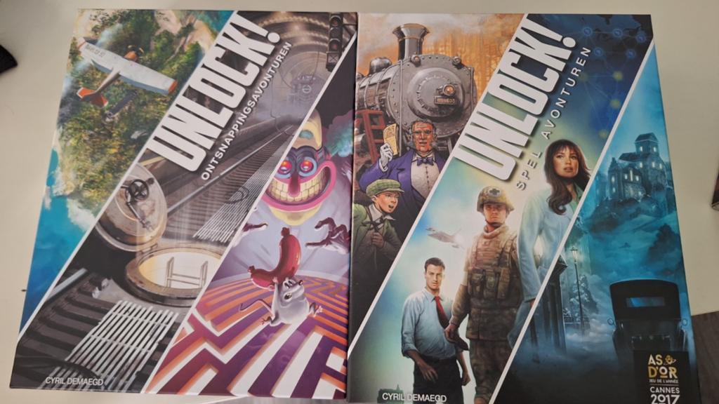 Escape boardgames: Unlock, Escape Room, Time stories, Een of twee spelers, Ophalen of Verzenden, Zo goed als nieuw, Space Cowboys