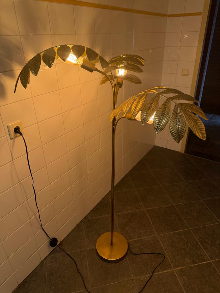 Gouden Palmboom Vloerlamp - Vintage Stijl, Ophalen, Zo goed als nieuw, Metaal, 150 tot 200 cm
