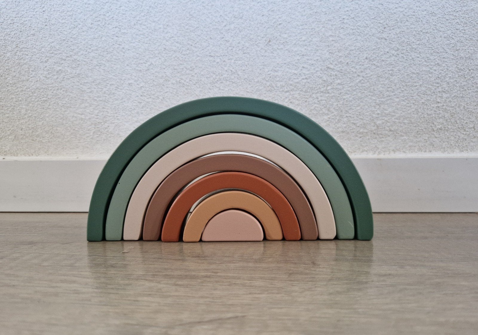 houten regenboog pastelkleuren pastel blokken, Ophalen of Verzenden, Zo goed als nieuw