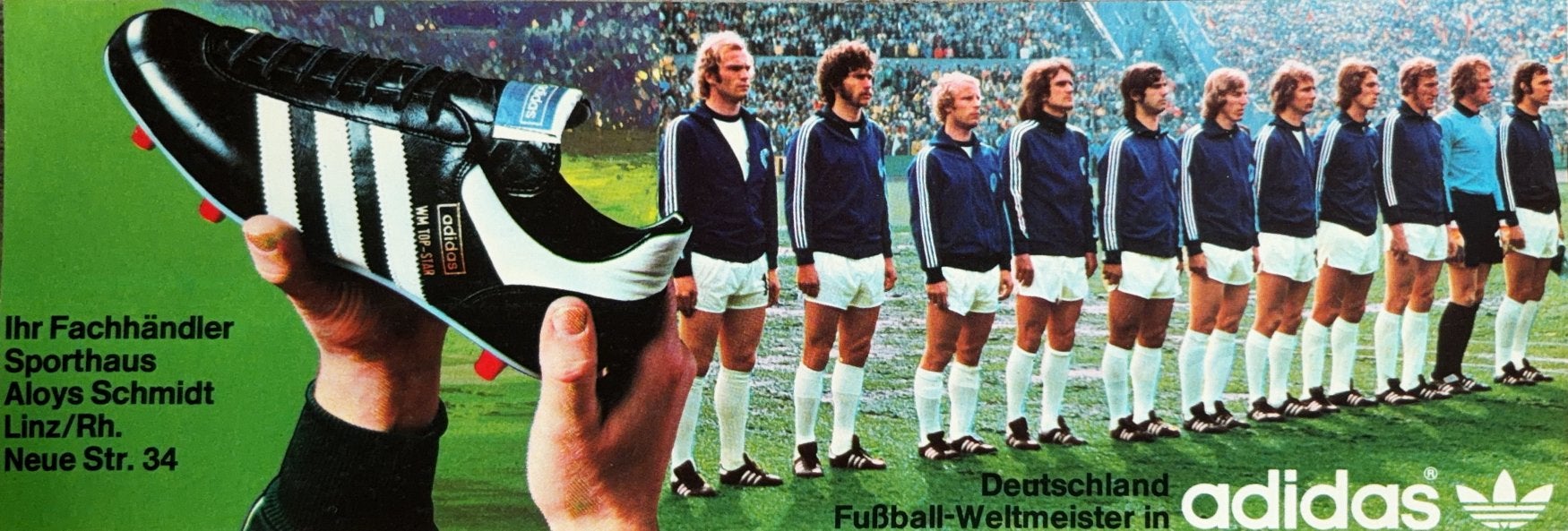 Adidas sticker West Duitsland - WK voetbal 1974, Ophalen of Verzenden, Zo goed als nieuw, Ajax, Poster, Plaatje of Sticker