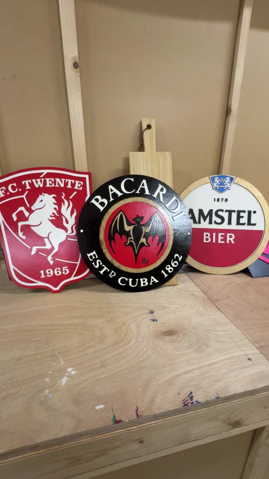 Houten Zelfgemaakte Borden, Ophalen of Verzenden, Nieuw, Reclamebord
