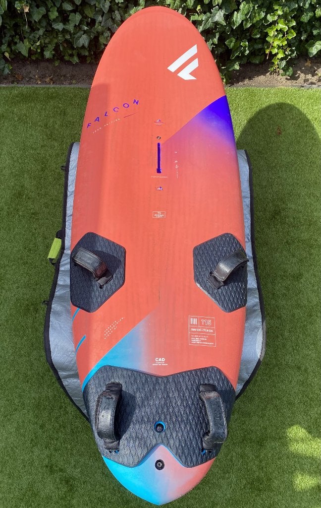 Duotone Falcon 115L Team Edition incl. vin & boardbag, Watersport en Boten, Ophalen, Minder dan 250 cm, Zo goed als nieuw, Plank