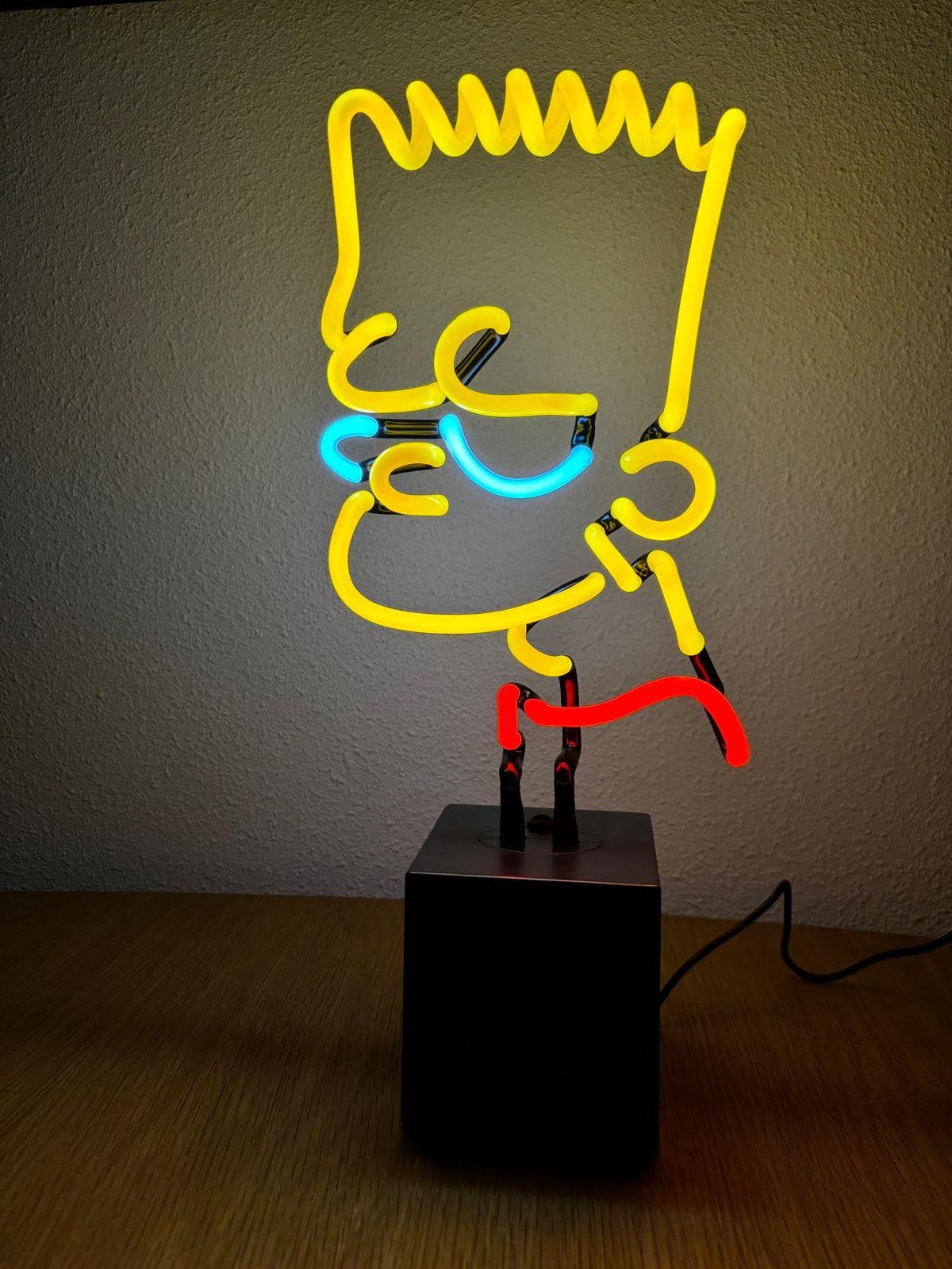 Echte Neon Bart Simpson Lamp – 41 cm – Glas Neon –Met Sokkel, Ophalen of Verzenden, Nieuw, Lichtbak of (neon) lamp