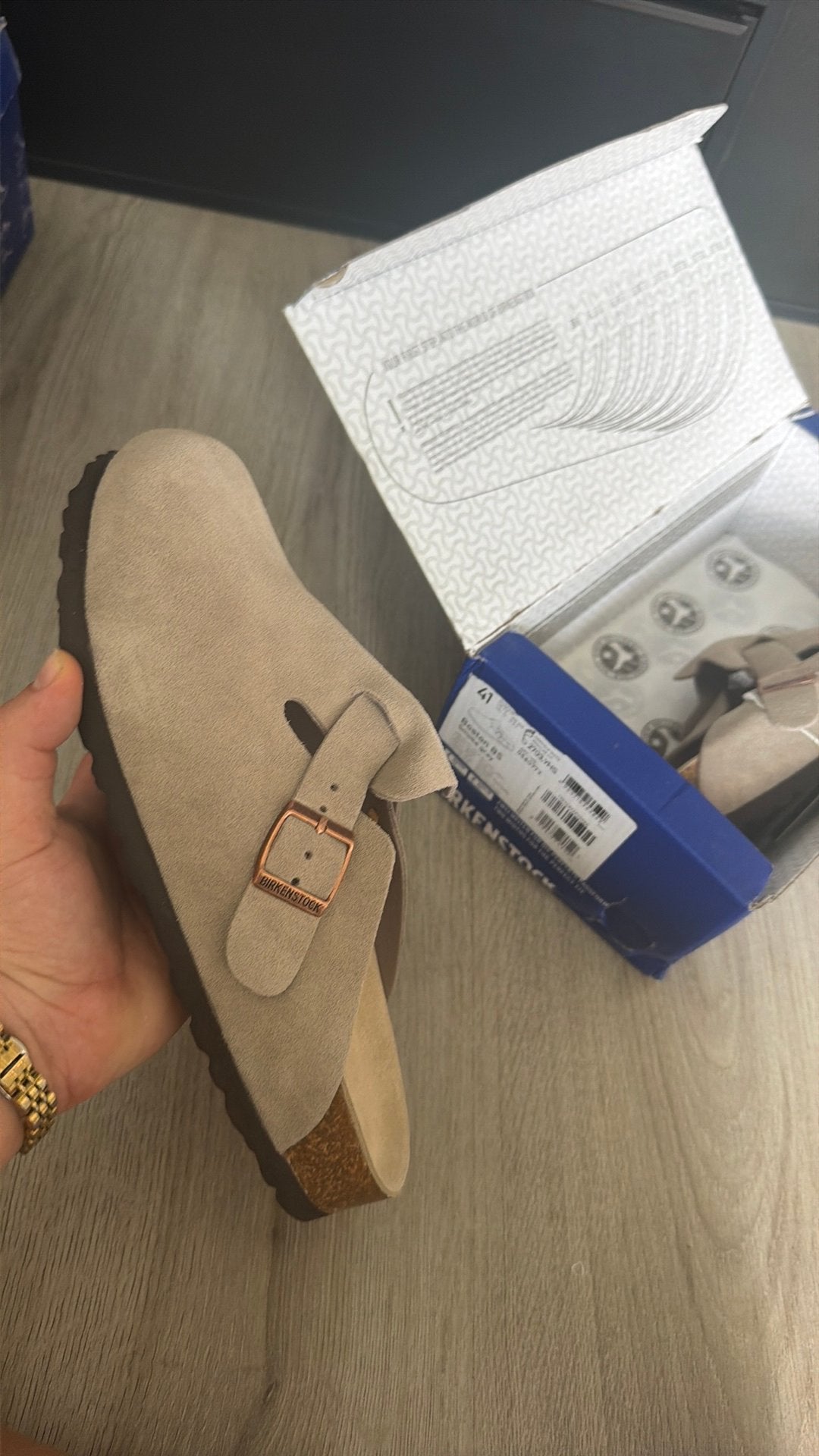 Birkenstock boston grey smoke grey maat 41, Ophalen of Verzenden, Zo goed als nieuw, Overige kleuren