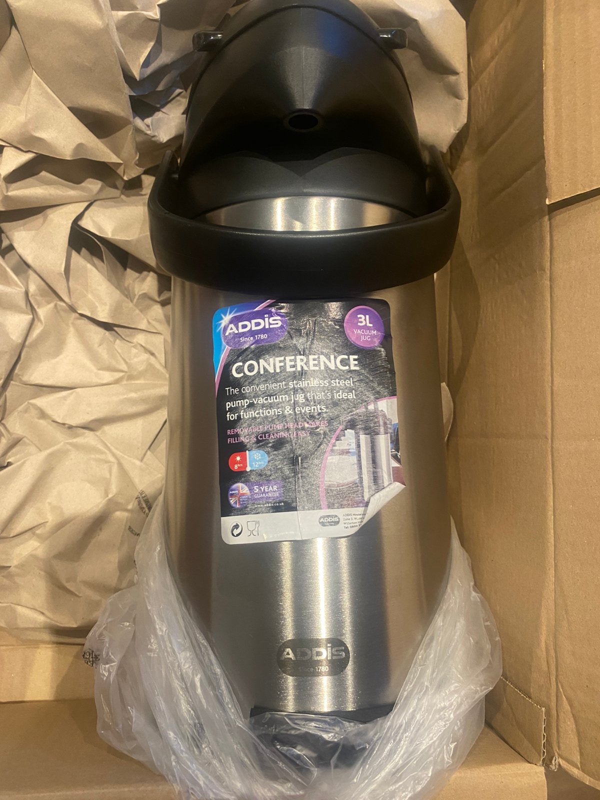 Addis thermoskan 3 liter nieuw, Overige typen, Ophalen of Verzenden, Nieuw, Overige merken