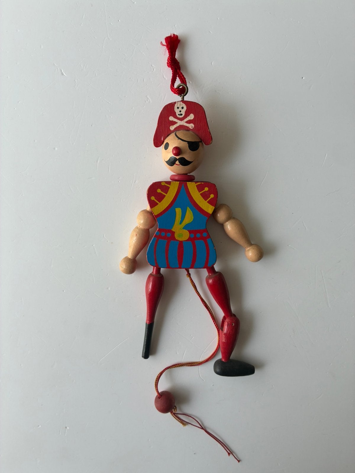 Vintage trekpop piraat, Gebruikt, Ophalen of Verzenden, Duw- of Trekspeelgoed, Nvt