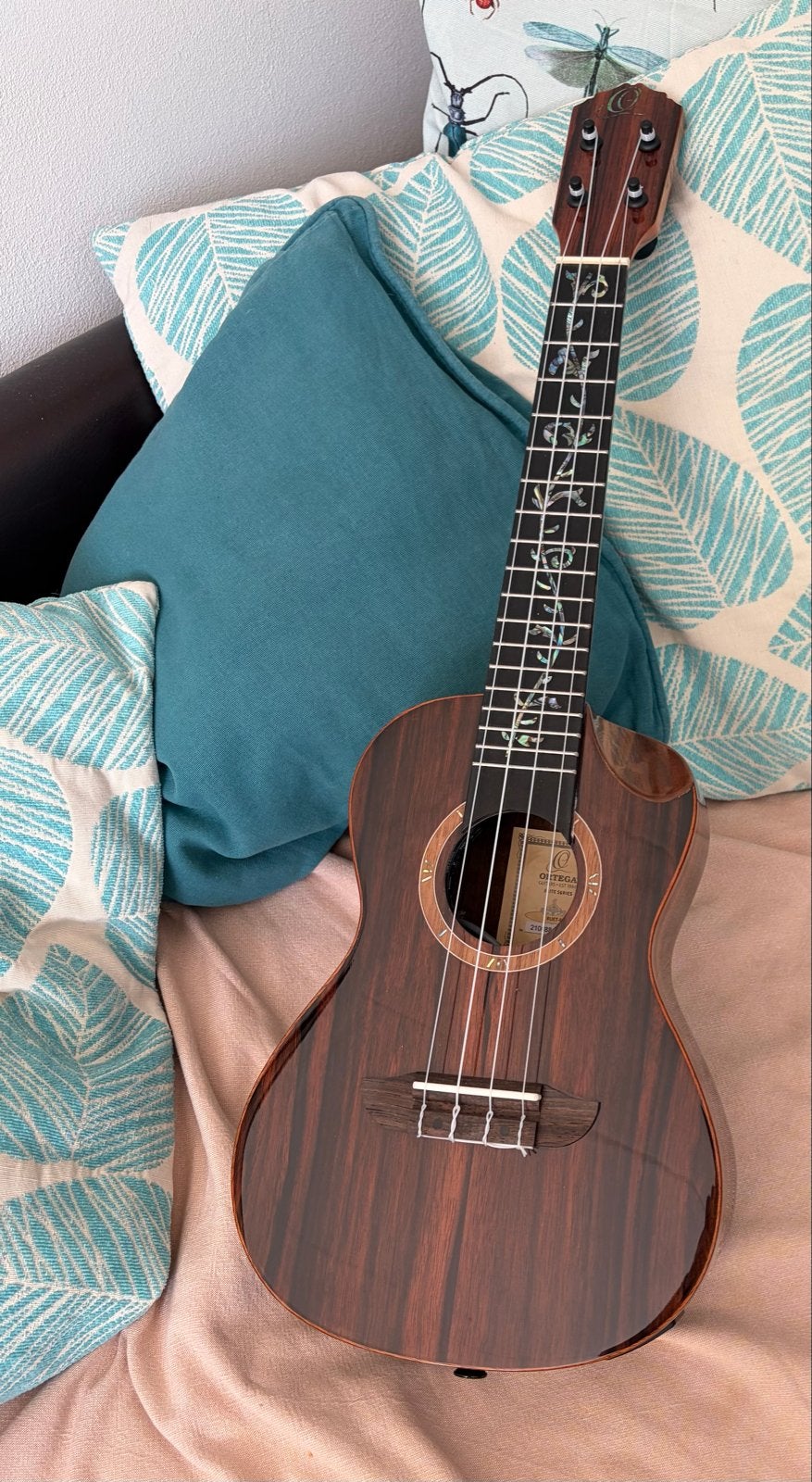 Ortega RUET-EB Ukulele met koffer - als nieuw, Ophalen of Verzenden, Zo goed als nieuw, Overige typen, Met koffer