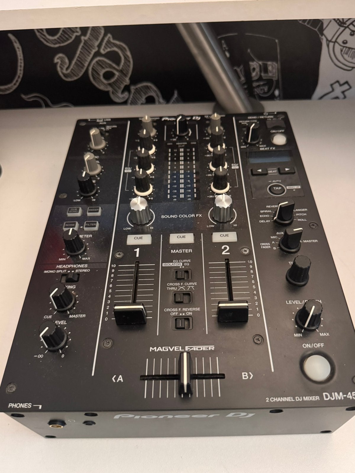Pioneer DJM-450 DJ Mixer | Absolute Nieuwstaat, Ophalen, Zo goed als nieuw, Minder dan 5 kanalen, Microfooningang