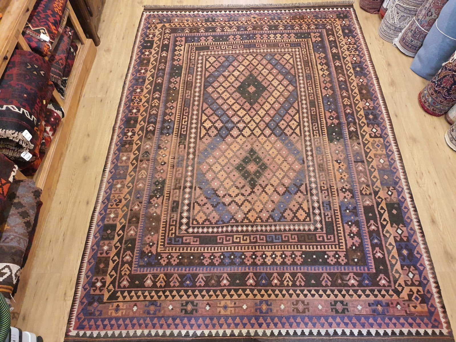 Handgeweven oosterse kelim 293x201, Info@SlatsAntiek.nl, Vof Slats Antiek, Ophalen of Verzenden, Rechthoekig