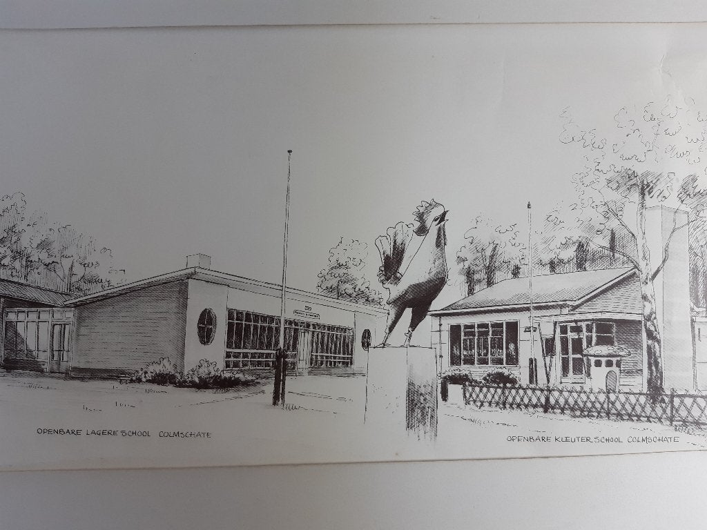 A370 Pentekening Basisschool Kleuterschool Colmschate OBS, Ophalen of Verzenden, 20e eeuw of later, Onbekend, Gelezen